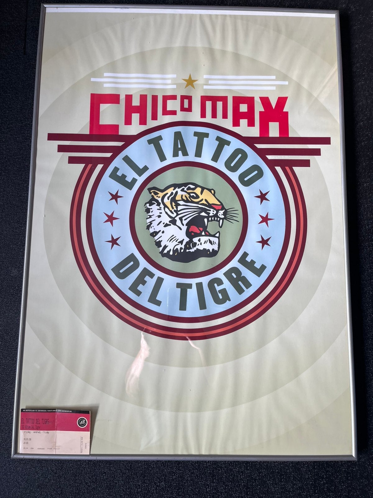 Ingekaderde Affiche Muziekgroep El Tattoo Del Tigre 2009, Ophalen, Gebruikt, Muziek, Met lijst