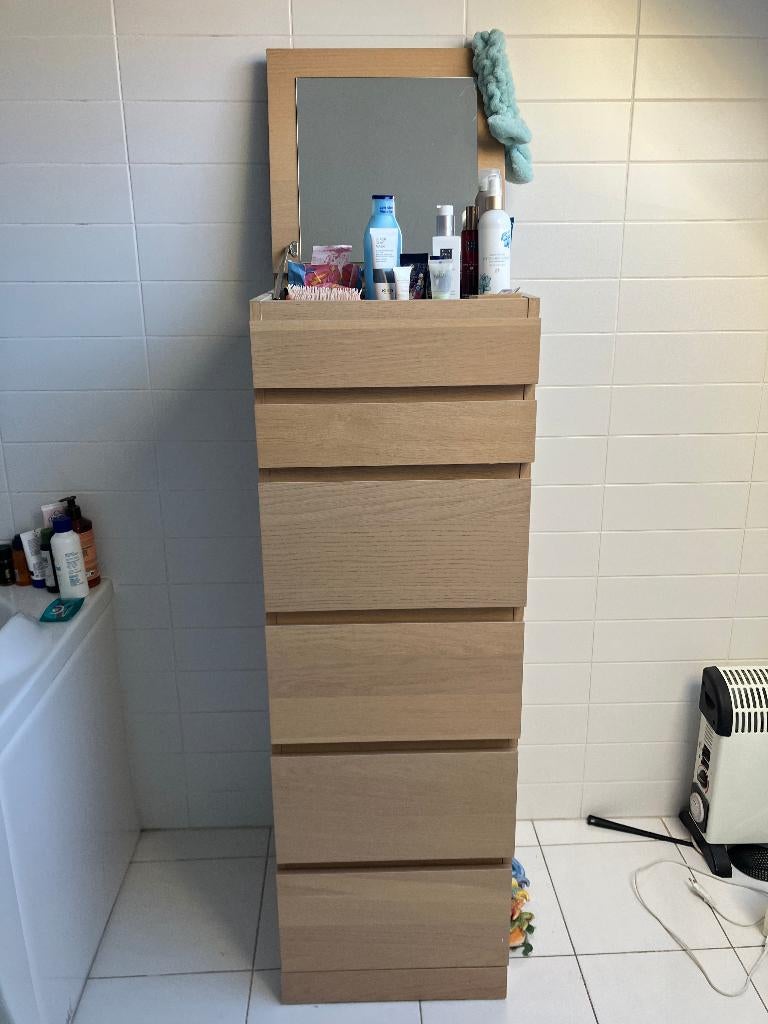 IKEA MALM tiroir-meuble avec miroir, 25 à 50 cm, Comme neuf, Enlèvement, 100 à 150 cm