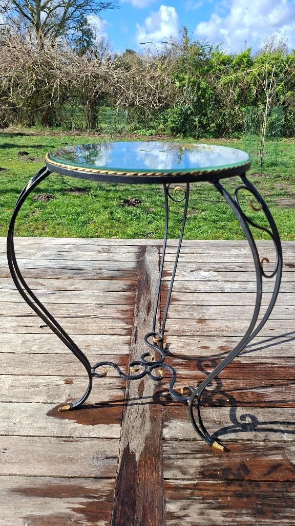 Bijzet tafeltje, Maison & Meubles, Tables | Tables d'appoint, Utilisé, Rond, 45 à 60 cm, Métal ou Aluminium, Enlèvement