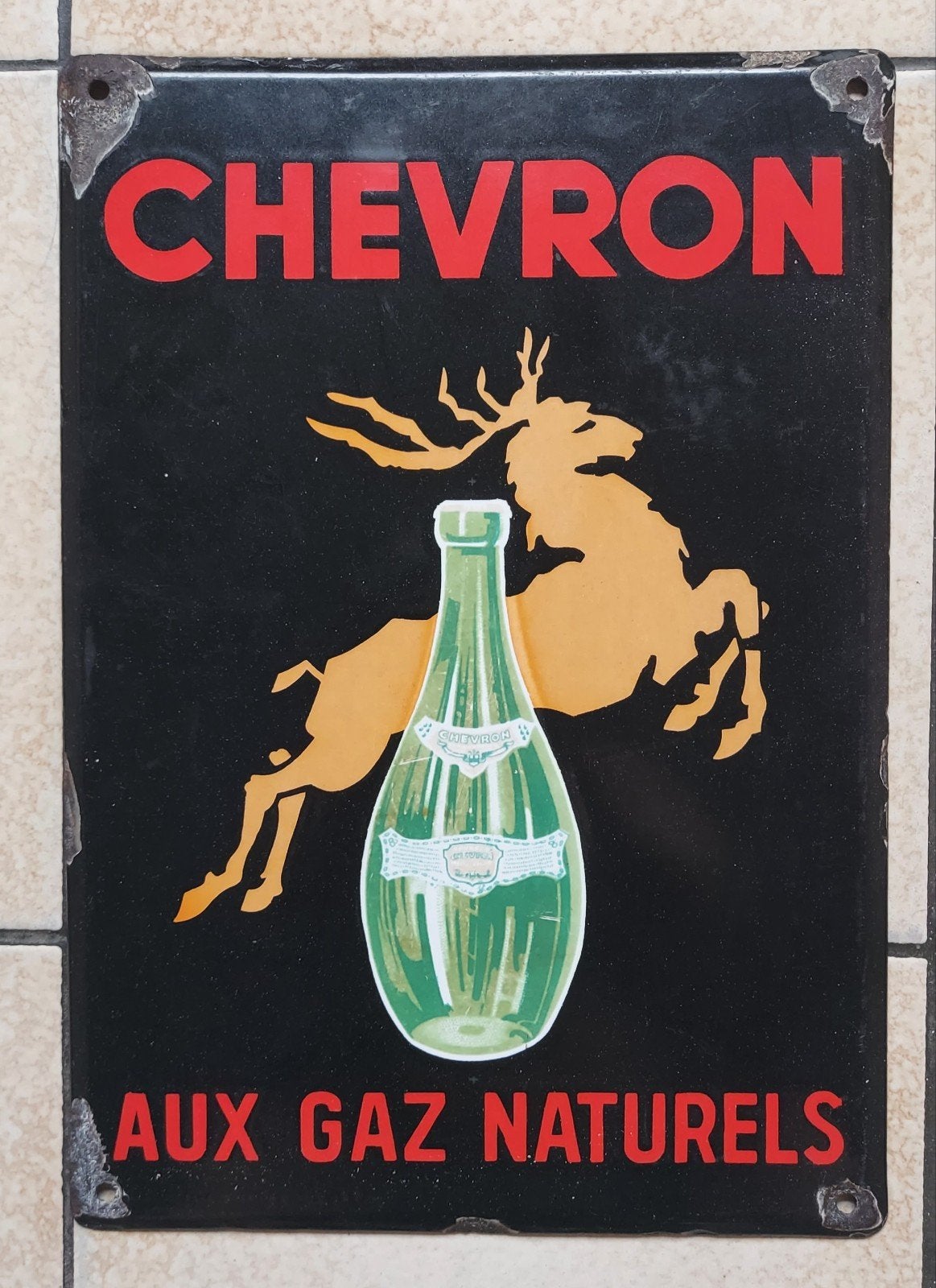 plaque émaillée Chevron, petit modèle, Collections, Enlèvement