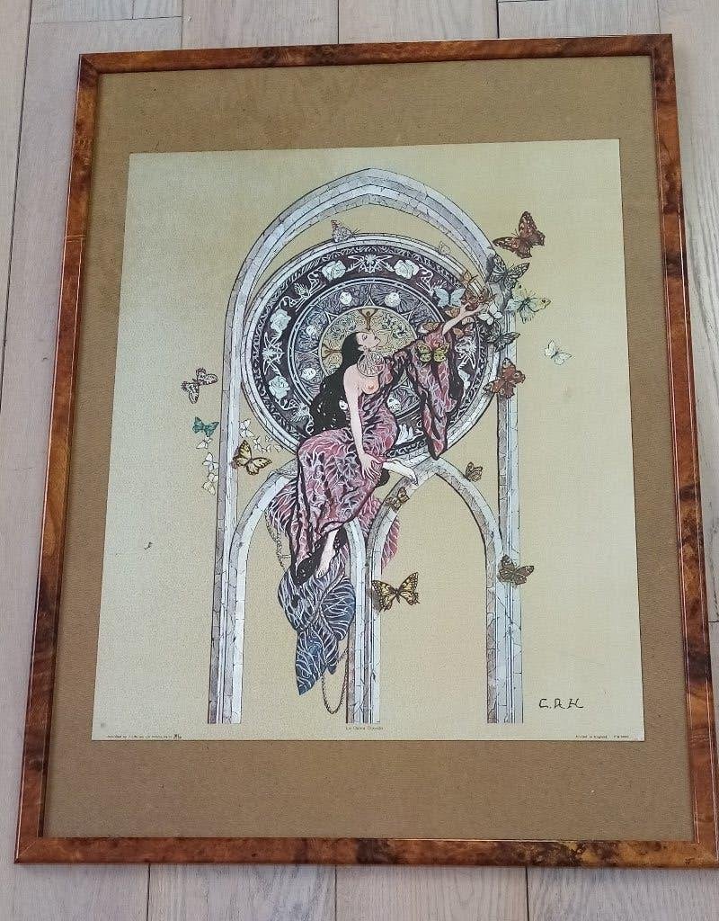 Cadre lithographie La dama Duende- de C.A.H. impeccable, Enlèvement, Sous verre, Portrait ou Personnes