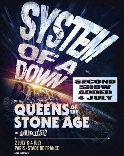 System of a down Tickets, 4 juli Parijs (3 tickets Cat 1), Tickets en Kaartjes, Drie personen of meer, Juli, Hard Rock of Metal