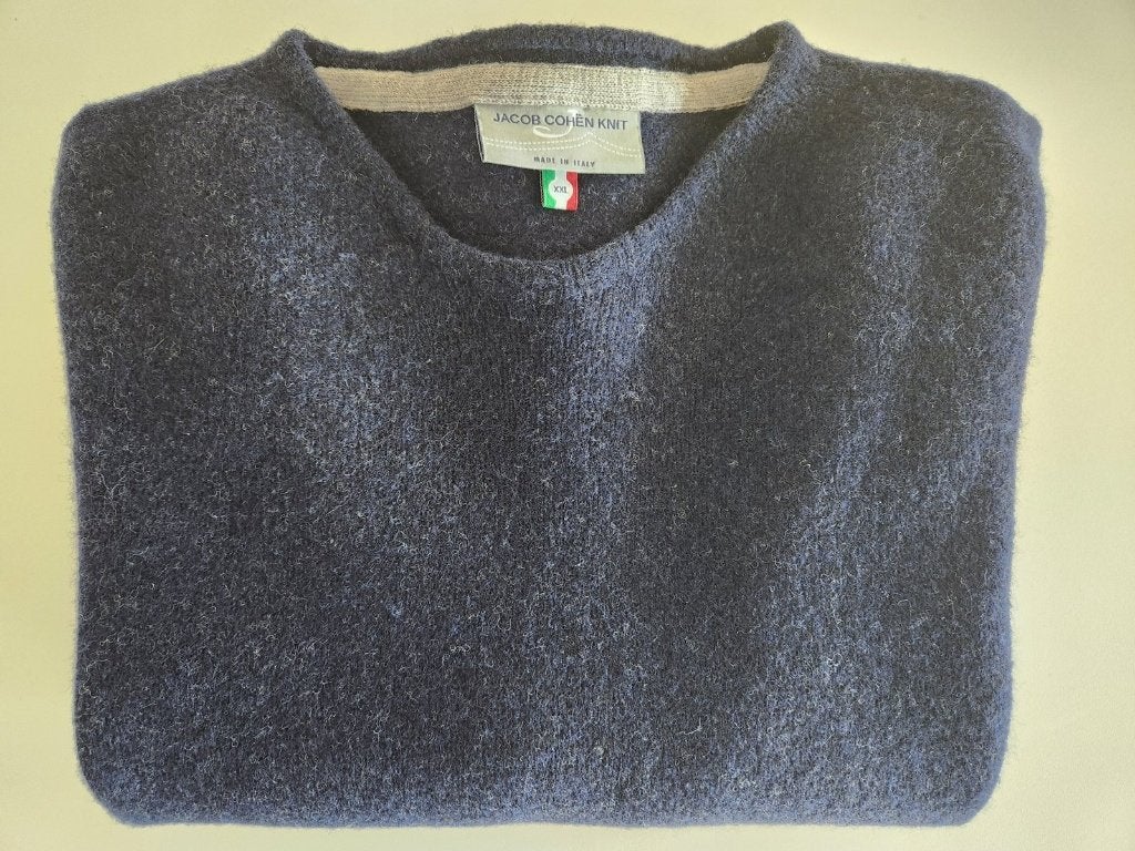 Jacob Cohën trui scheerwol, donkerblauw, XXL (valt als M/L), Ophalen of Verzenden, Zo goed als nieuw, Jacob Cohën, Maat 48/50 (M)