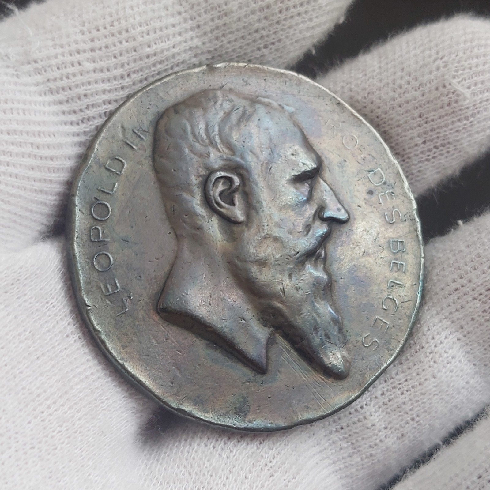 Medaille / België / Leopold II / 1909 / Gemeente Harze, Ophalen of Verzenden