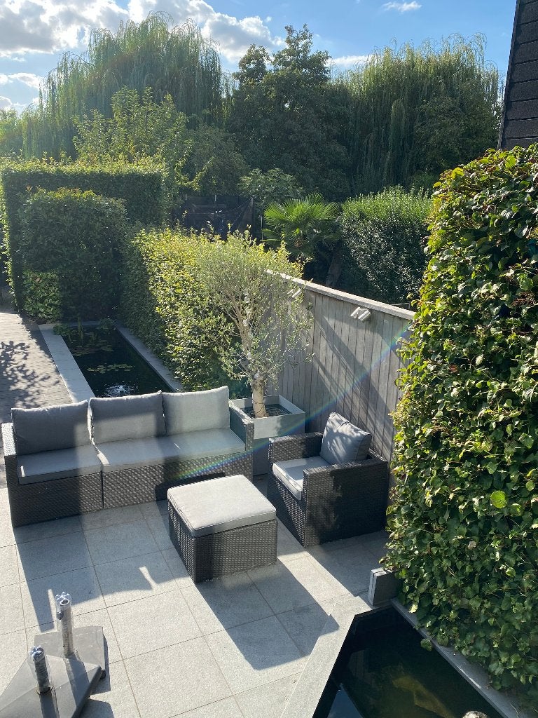 zwarte wicker tuinlounge, Tuin en Terras, Ophalen, Gebruikt, Loungeset, Wicker