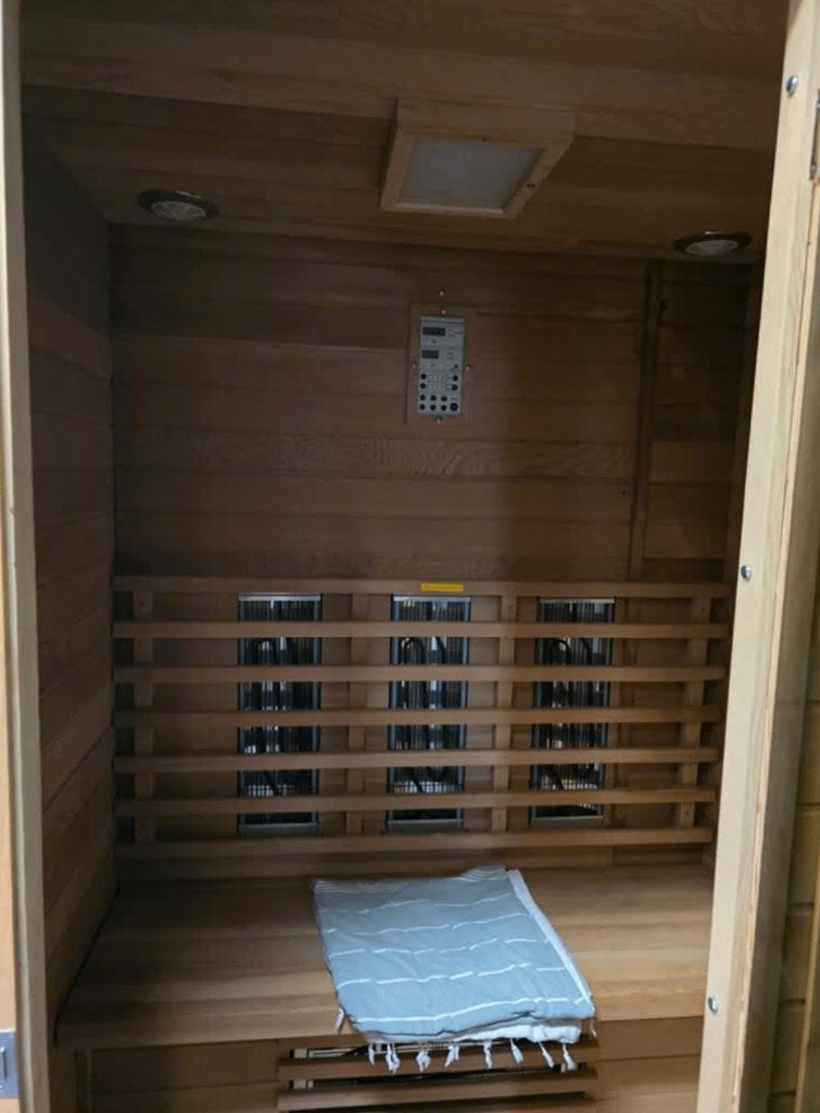 Sauna 3 personen, Ophalen, Zo goed als nieuw, Infrarood, Complete sauna