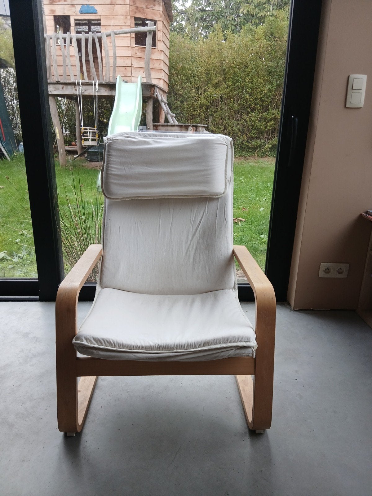 Ikea Poang lounge stoel, Enlèvement, Utilisé, Bois, 50 à 75 cm