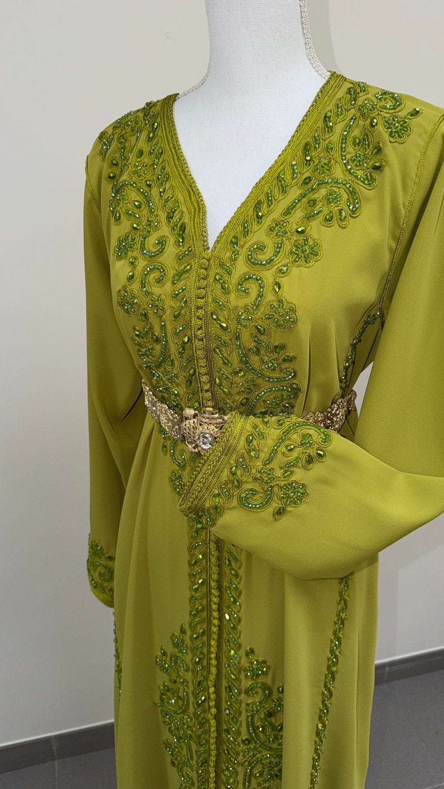 Lichtgroene caftan, Overige typen, Zo goed als nieuw, Groen, Ophalen