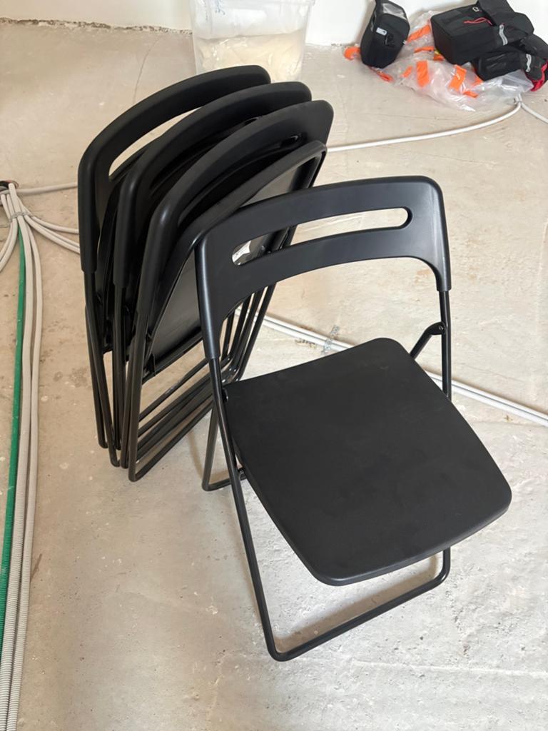 Stoelen Ikea zwart, Huis en Inrichting, Stoelen, Ophalen, Kunststof, Zwart, Zo goed als nieuw