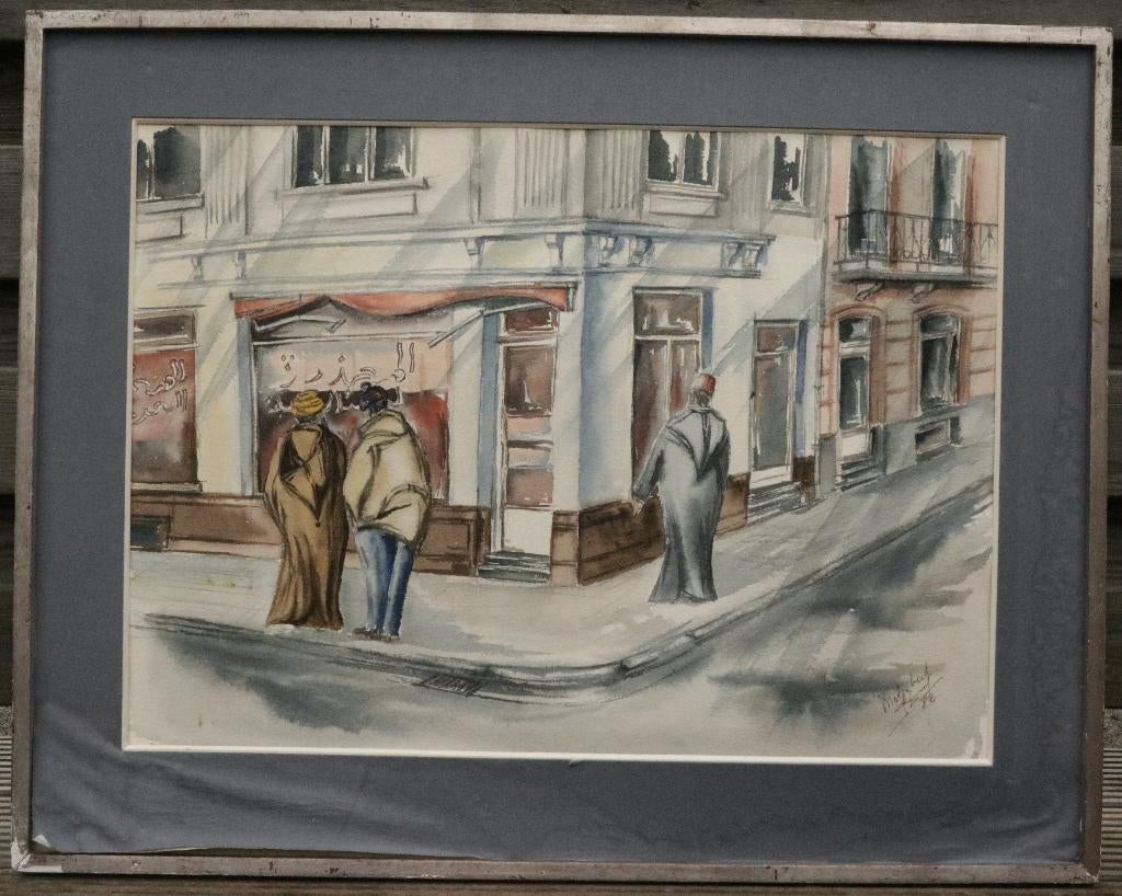 Aquarelle de Molenbeek 1982 - Signée, Enlèvement
