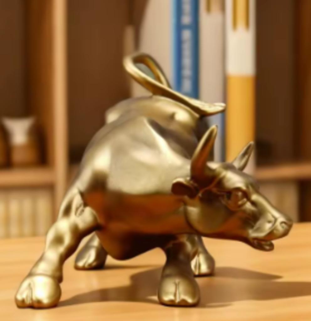 Prachtig beeldje Gouden Stier (19.5cm), Ophalen of Verzenden, Nieuw, Dier