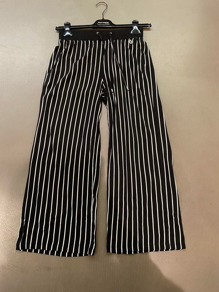 Koralline broek Maat 42 Italiaans /S zwart wit, Kleding | Dames, Koralline, Zwart, Ophalen of Verzenden, Zo goed als nieuw