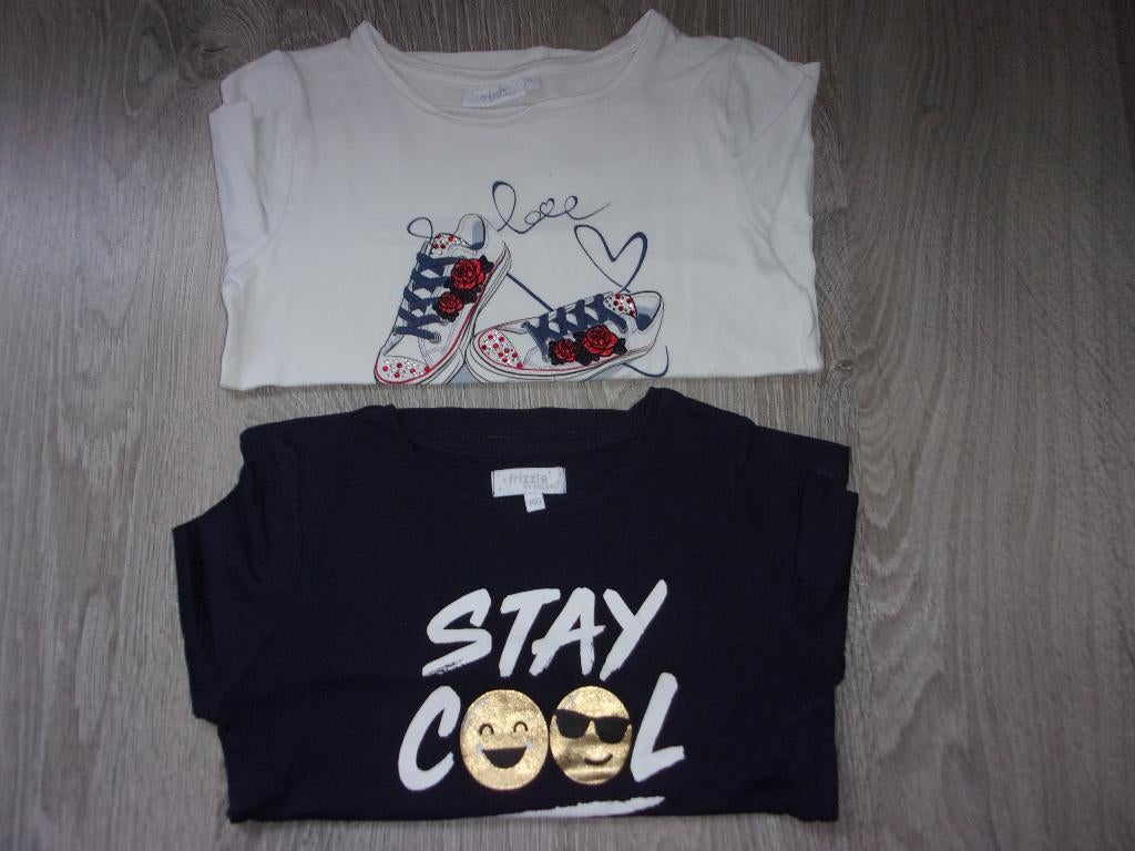 2 leuke meisjes t - shirts met lange mouwen. Maat 140, Kinderen en Baby's, Kinderkleding | Maat 140, Meisje, Ophalen of Verzenden