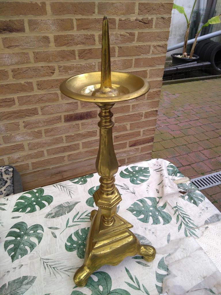 Kerk kandelaar koper, Ophalen of Verzenden