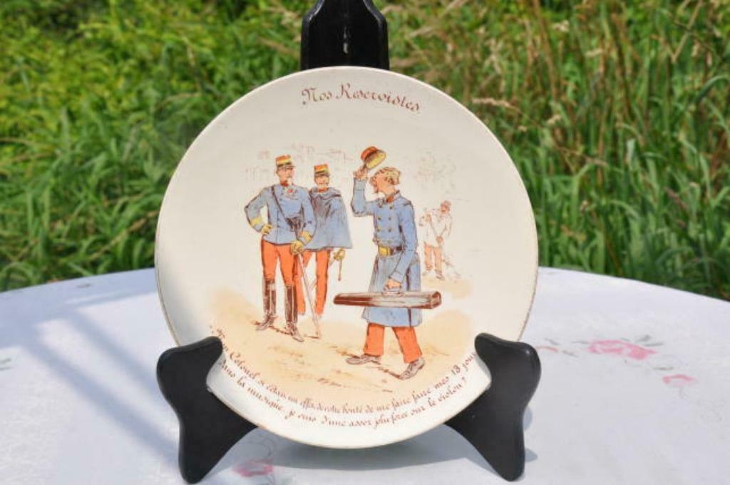 §  assiette parlante Lunéville série les réservistes (6), Antiquités & Art, Enlèvement ou Envoi