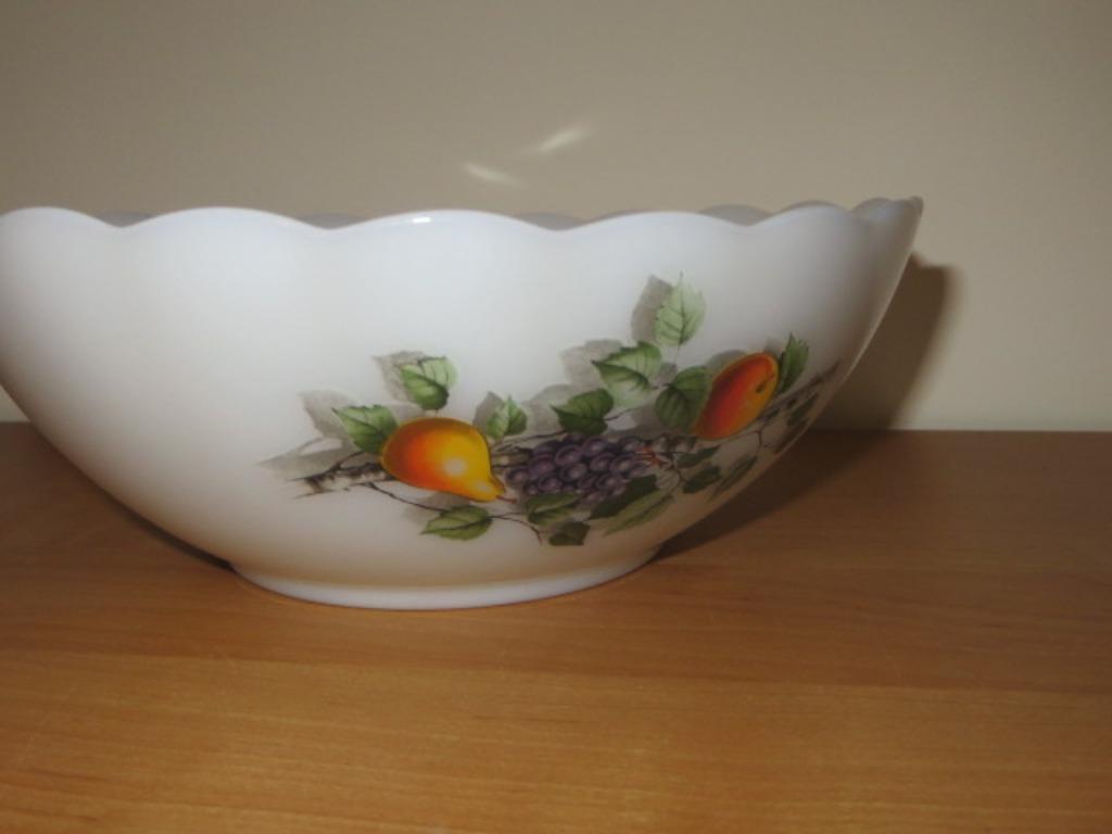 vintage - witte kom - Arcopal - gebruikt - retro, Ophalen of Verzenden
