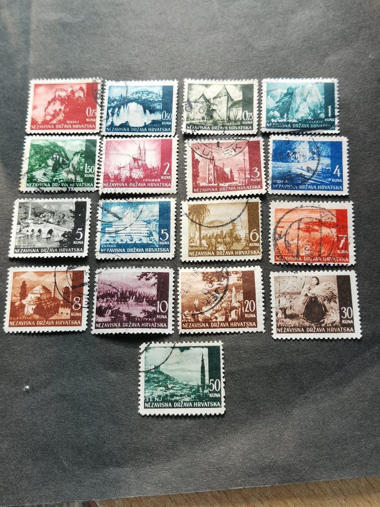 Croatie 1941/42 - paysages, châteaux, cathédrale, Enlèvement ou Envoi, Yougoslavie, Affranchi