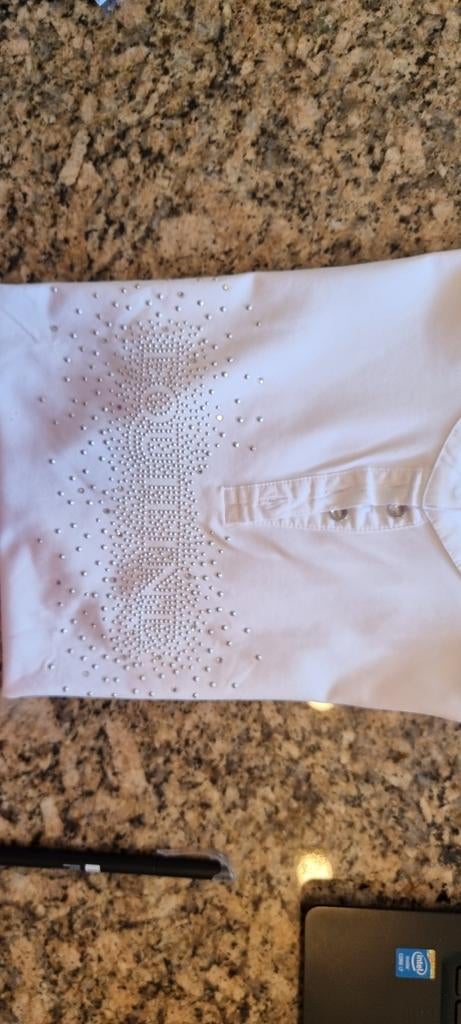 Equiline wedstrijdshirt wit korte mouw. Maat 46/XL, Dieren en Toebehoren, Ophalen of Verzenden, Zo goed als nieuw