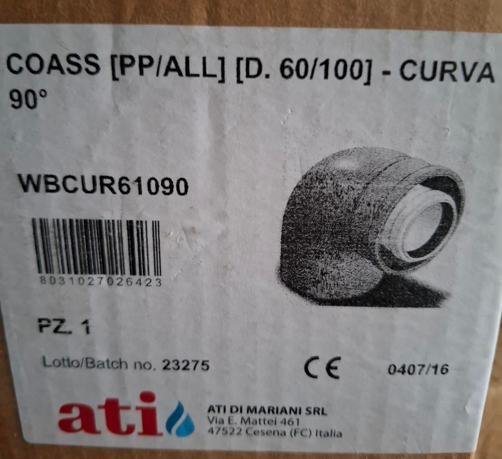 Gasafvoer concentrische buis 60/100 en 80/125, Ophalen of Verzenden