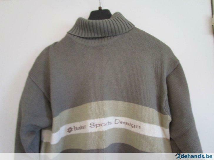 trui merk lotto maat 38/40 medium kakigroen+beige, Ophalen of Verzenden, Gedragen, Beige