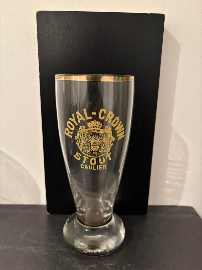 Ancien verre à bière acide Royal - Crown Stout Caulier, Enlèvement ou Envoi, Utilisé, Verre ou Verres, Autres marques