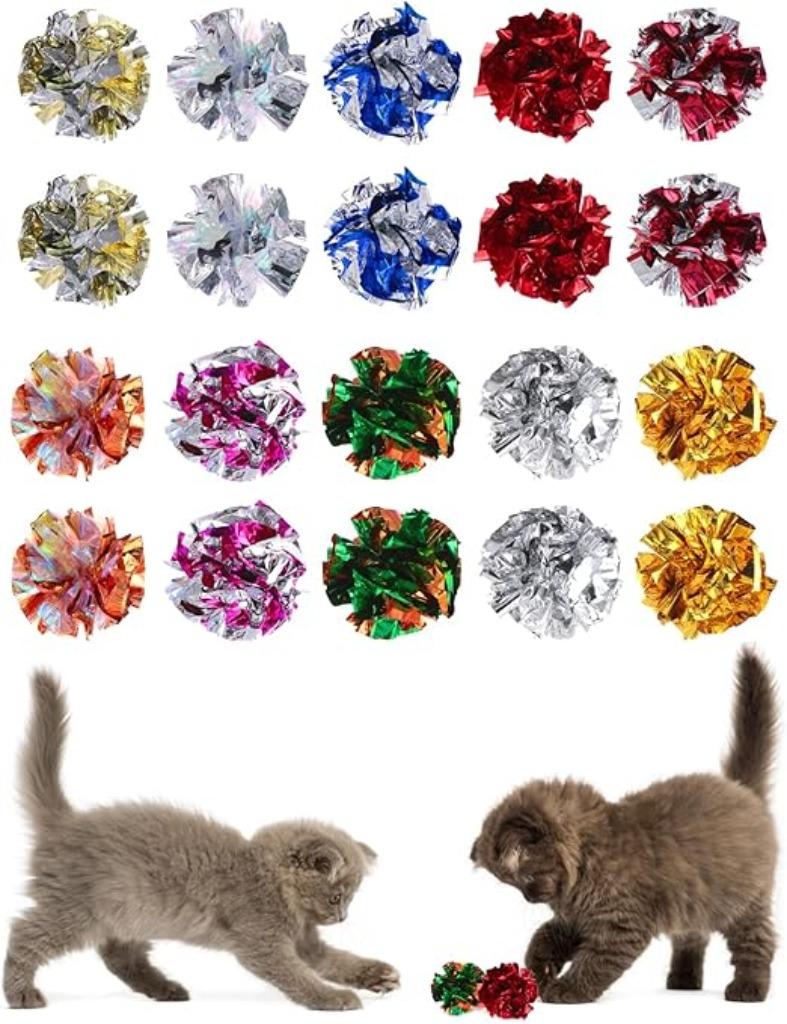 Lot de 20 boules froissées colorées pour chats FREE LIVE, Animaux & Accessoires, Jouets pour chats, Neuf, MOLAIN, -, -