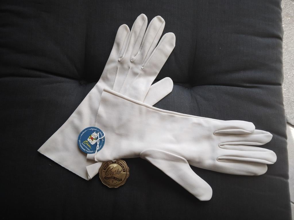Ecru dames handschoenen maten 7 en 8 ENKALON, Antiek en Kunst, Ophalen