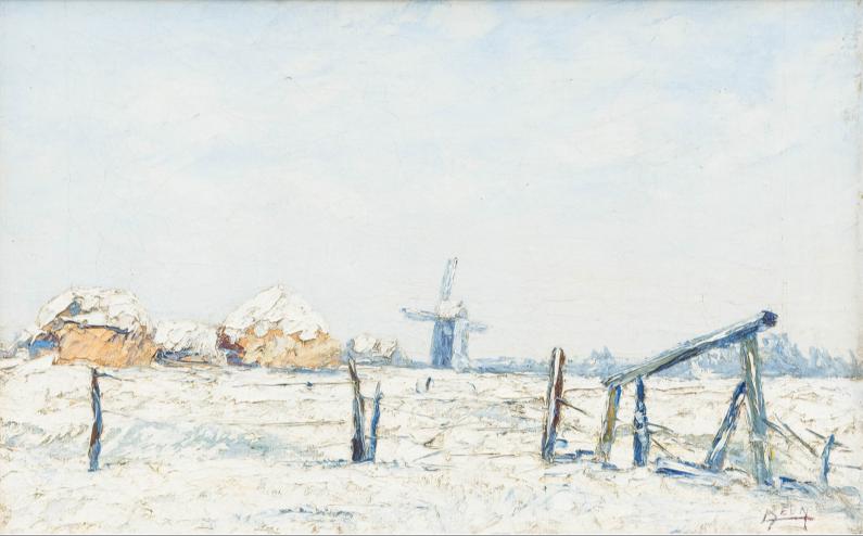 Beun?: Winterlandschap (64 x 46 cm), Enlèvement ou Envoi