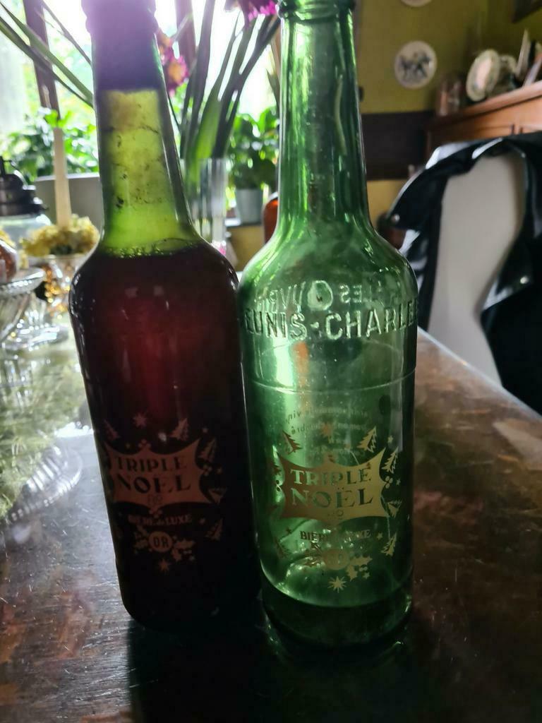 Duo d anciennes bouteilles O.R, Collections, Marques de bière, Enlèvement ou Envoi, Comme neuf, Bouteille(s)