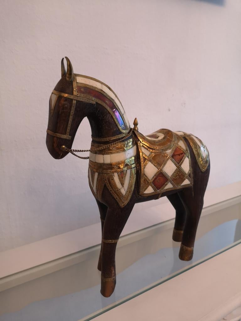 Cheval aux décorations indienne, Antiquités & Art, Enlèvement ou Envoi