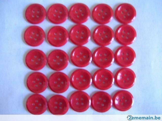 Set van 25 knopen wit rood of zwart 18mm 4 gaten, Ophalen of Verzenden, Nieuw
