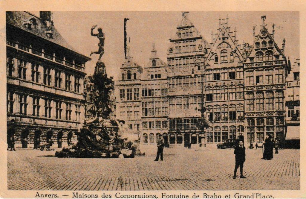 ANVERS   MAISONS DES CORPORATIONS  FONTAINE DU  BRABO  GRAND, Collections, Enlèvement ou Envoi, 1920 à 1940, Affranchie, Anvers