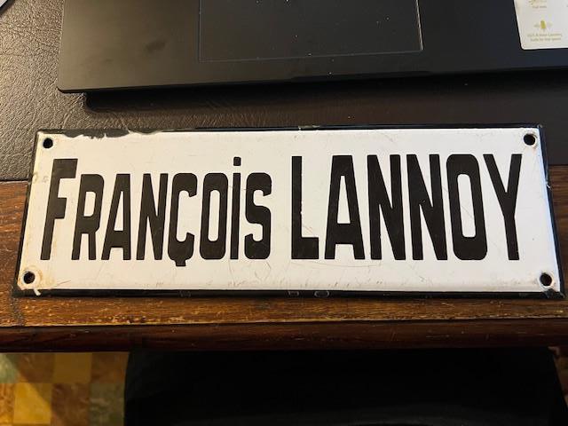 Plaque émaillée ancienne François Lannoy, Antiquités & Art, Enlèvement