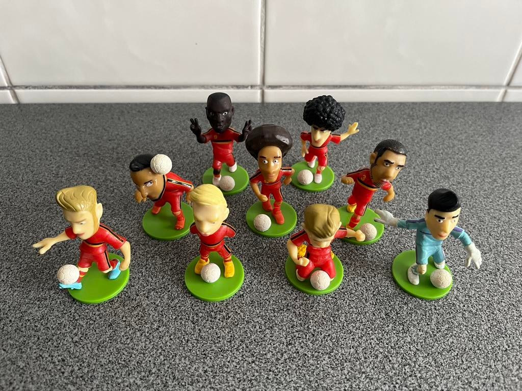 9 voetbalpoppetjes Rode Duivels, Ophalen of Verzenden