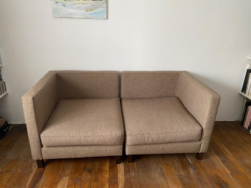 Canapé modulable 2/3 places recouvert de tissu, Maison & Meubles, Canapés | Salons, Banc d'angle, Modern, tijdloos, 150 à 200 cm