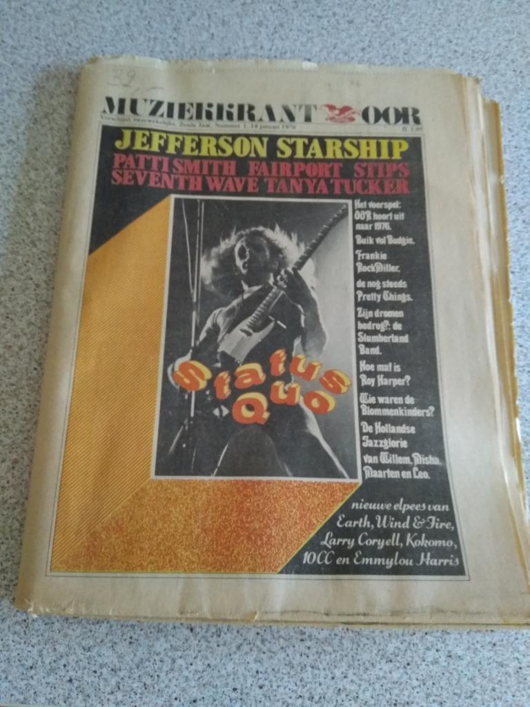 Muziekkrant Oor 1976 - Status Quo - Lou Reed - Bob Dylan, Ophalen of Verzenden