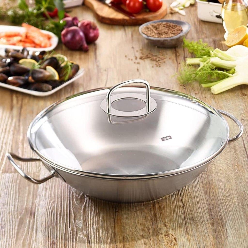 Nieuw | Fissler Original-Profi Collectie - Wok Ø 35cm RVS, Inox, Nieuw, Ophalen of Verzenden, Keramische plaat