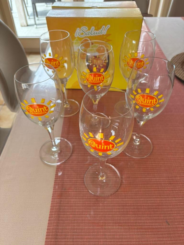 6 glazen quint sangria, Ophalen of Verzenden