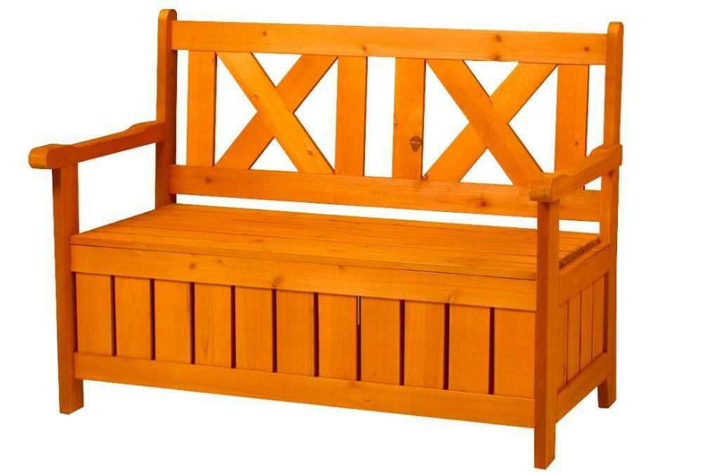 Banc de jardin avec coffre de rangement banc extérieur NEUF, Jardin & Terrasse, Envoi, Neuf, Bois