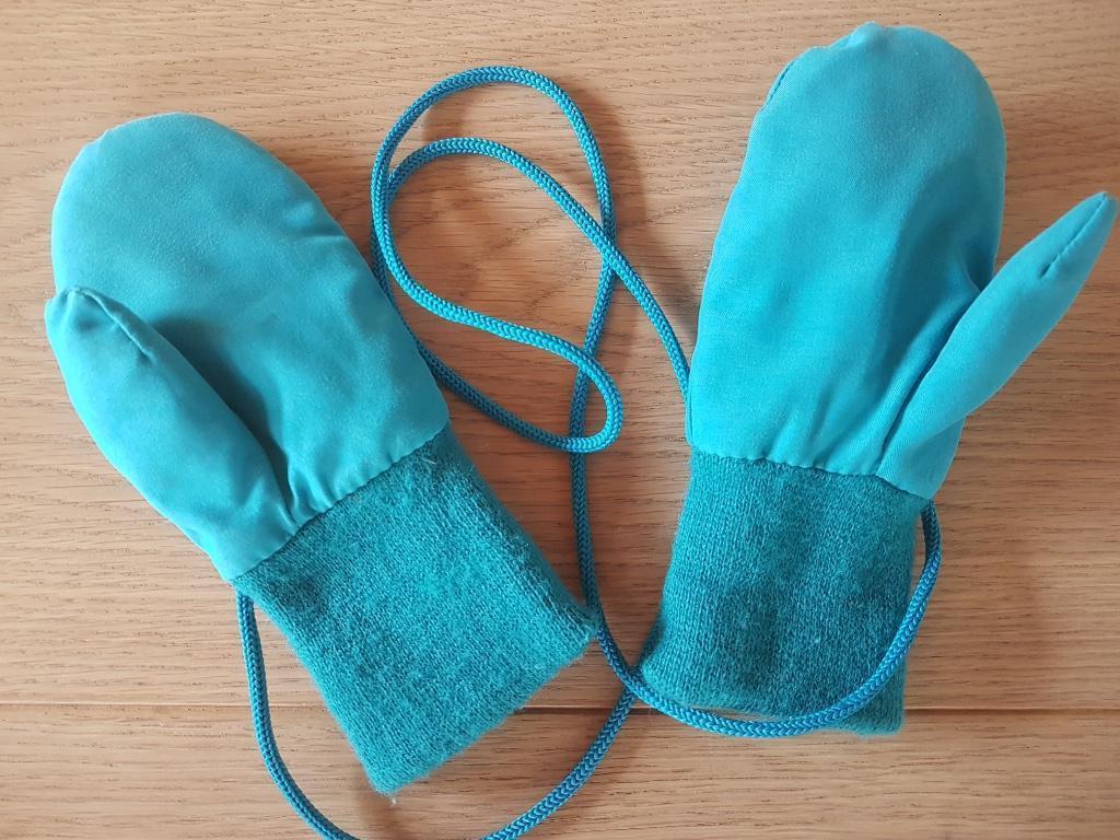 Blauwgroene wanten (maat: 86-92), Kinderen en Baby's, Babykleding | Maat 86, Overige typen, Jongetje of Meisje, Ophalen of Verzenden