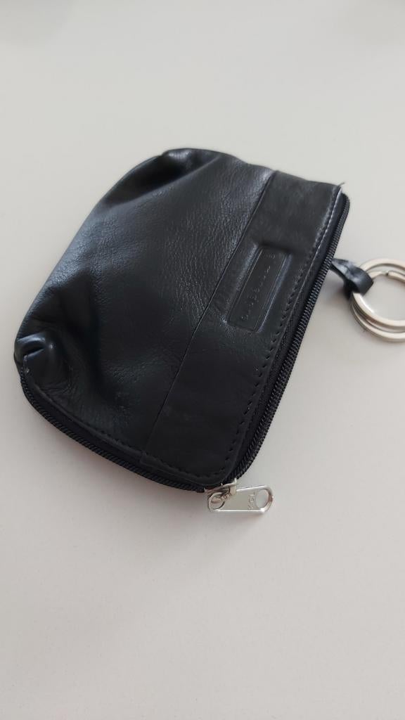 Zwarte leren portemonnee of sleutelhanger, Handtassen en Accessoires, Portemonnees, Ophalen of Verzenden, Nieuw, Zwart, Leder