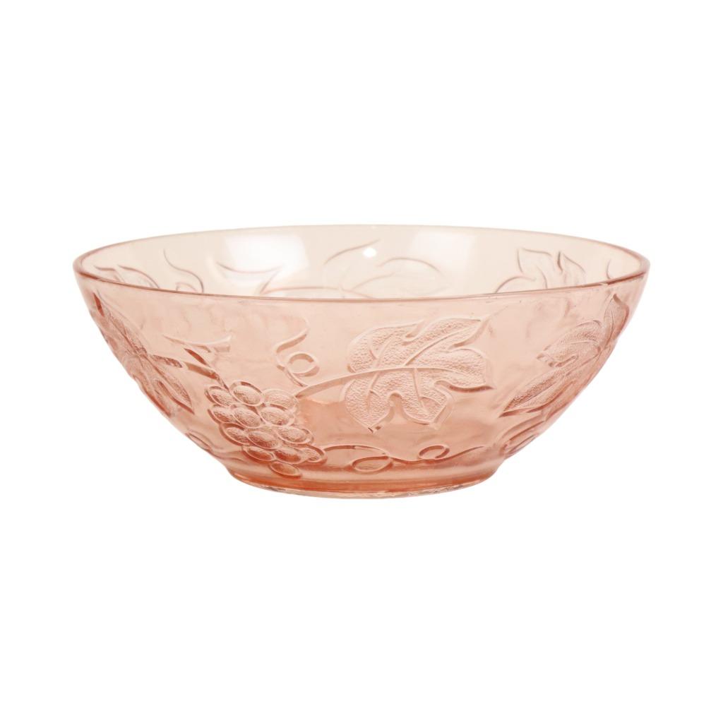 Vintage Roze Kristallen Kom Druivelaar Made in France, Overige materialen, Ophalen of Verzenden, Overige stijlen, Schaal of Schalen