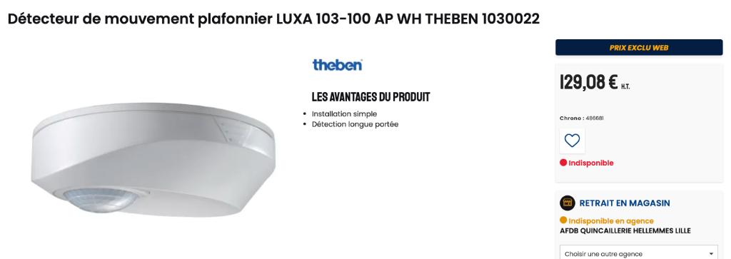 Détecteur de mouvement plafonnier LUXA 103-100 - 2 pcs., Enlèvement ou Envoi, Neuf, Autres matériaux
