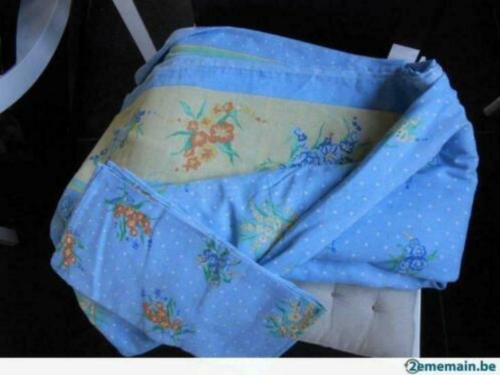 Drap housse de couette   1 taie, Enlèvement ou Envoi, Comme neuf, Bleu, Housse de couette