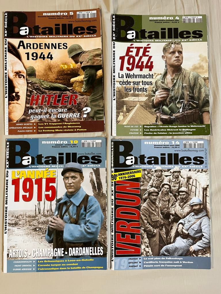 Revues Batailles - num 4, 5, 10, 14 - WW1-WW2