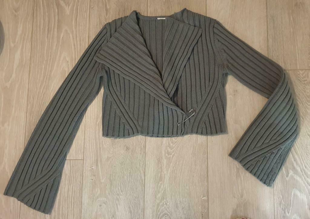 Kort grijs / blauw jasje, Kleding | Dames, Ophalen of Verzenden, Zo goed als nieuw, Maat 36 (S), Grijs