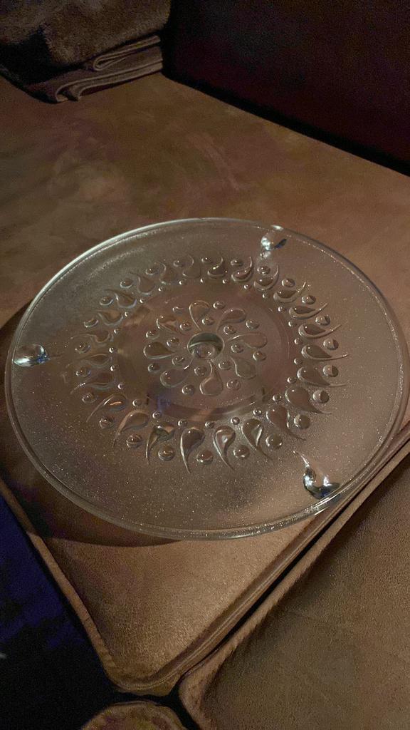 Taartschotel op voet, Gebruikt, Overige typen, Ophalen of Verzenden, Glas