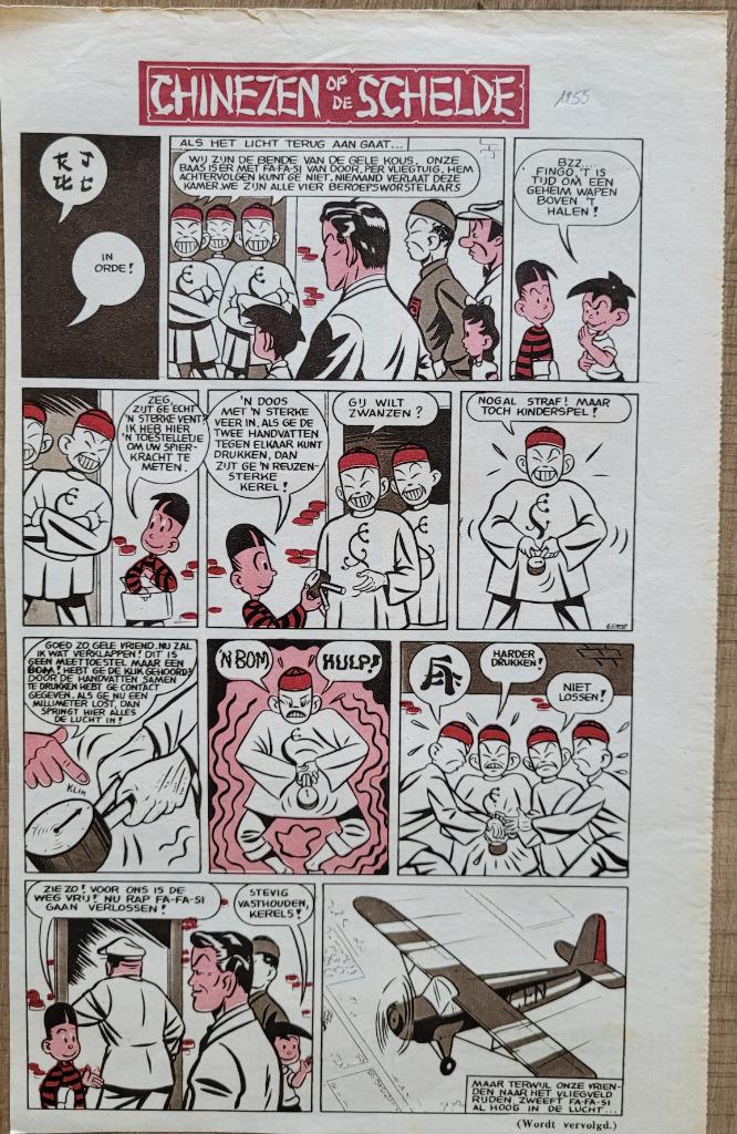 Oud stripknipsel: Chinezen op de Schelde (1955), Enlèvement ou Envoi, 1940 à 1960, Coupure(s)
