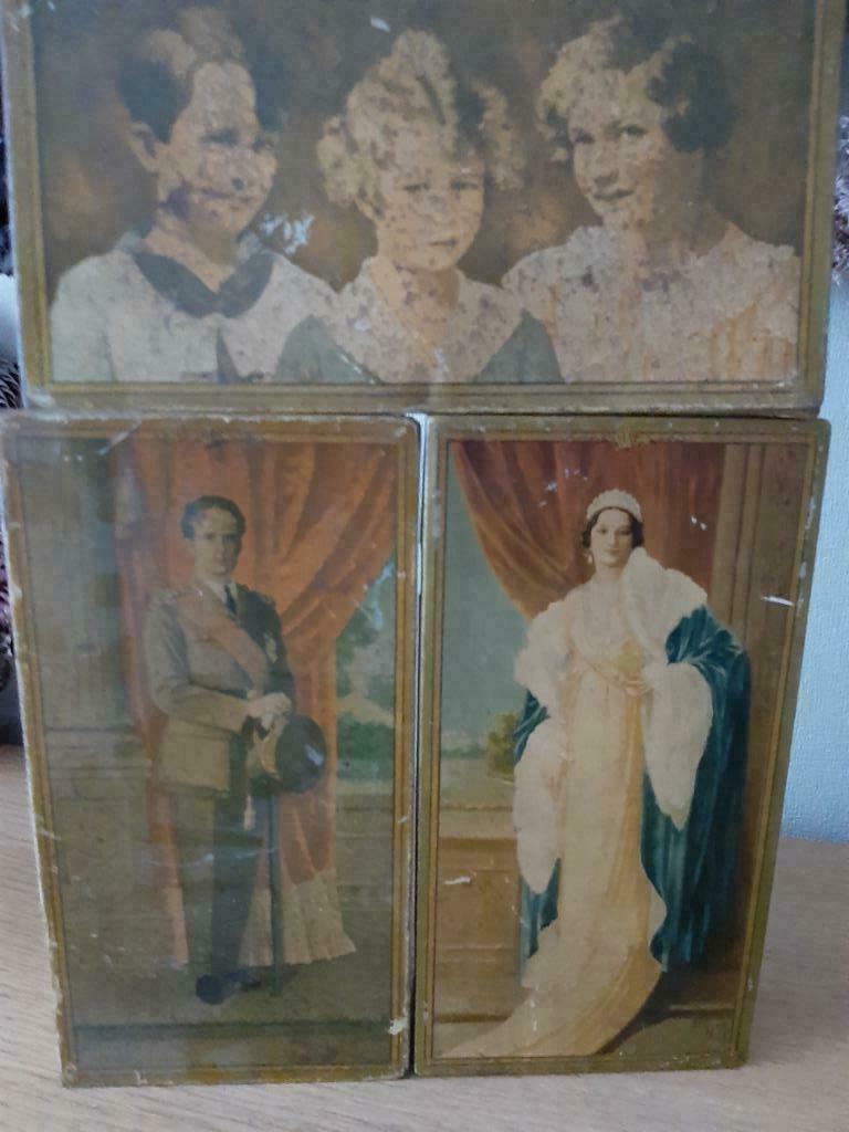 Blikken Koning Leopold III,Koningin Astrid en hun kinderen, Verzamelen, Ophalen of Verzenden, Gebruikt, Overige typen