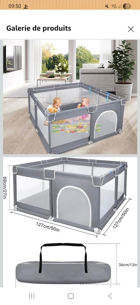 Parc pliable, gris foncé, Enlèvement